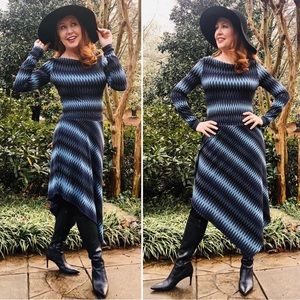 BCBG sassy yet classy asymmetrical midi dress in perfect condition.